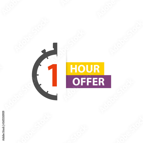 One hour offer icon sale stopwatch timer