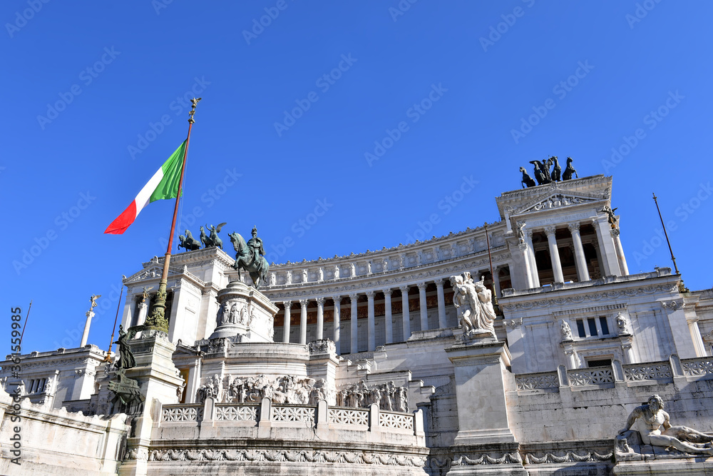 Famous monument Vittorio Emanuele II in Rome, Italy