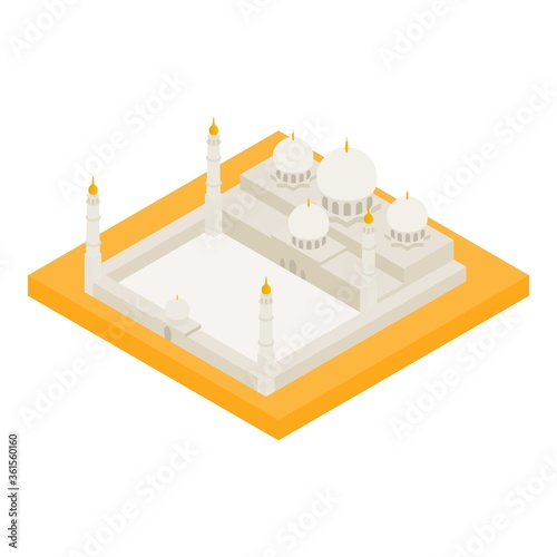 Grand mosque icon. Isometric illustration of grand mosque vector icon for web