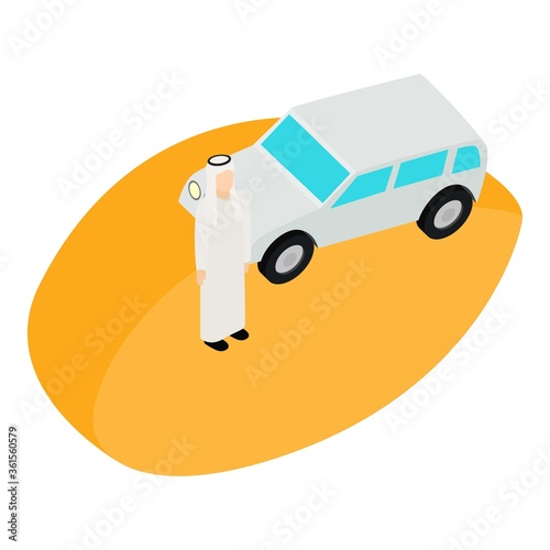 Arab businessman icon. Isometric illustration of arab businessman vector icon for web