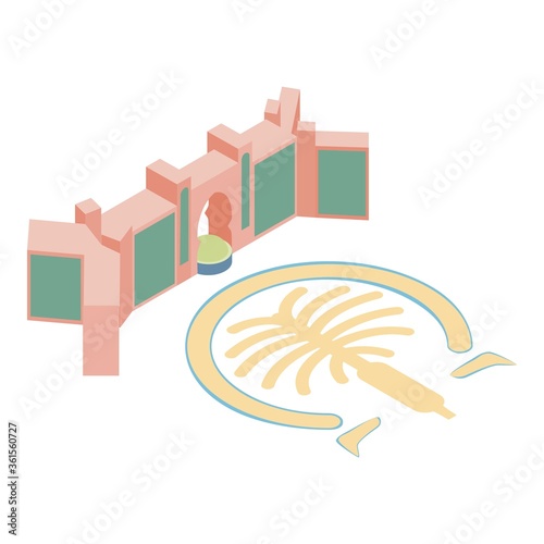 Atlantis hotel icon. Isometric illustration of atlantis hotel vector icon for web