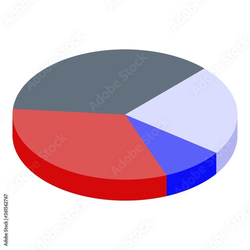 Trade war pie chart icon. Isometric of trade war pie chart vector icon for web design isolated on white background