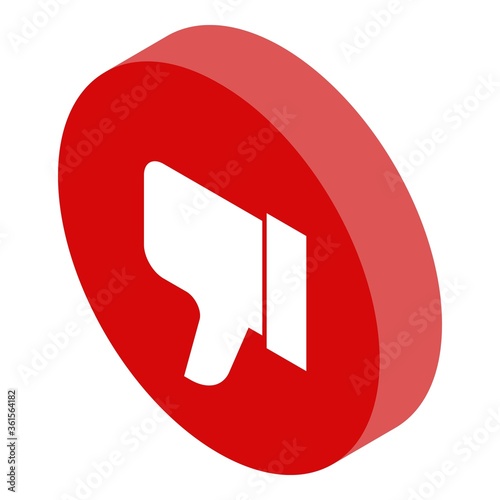 Dislike reputation icon. Isometric of dislike reputation vector icon for web design isolated on white background