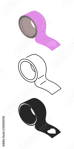 Vector illustration of sex toy on a white background. Symbol of the red item for relaxes, sex, and wellness. Template for a sex shop or erotic site.