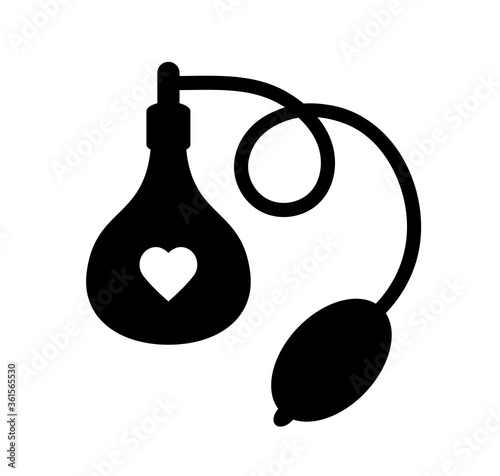 Vector illustration of sex toy on a white background. Symbol of the red item for relaxes, sex, and wellness. Template for a sex shop or erotic site.