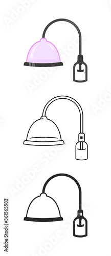 Vector illustration of sex toy on a white background. Symbol of the red item for relaxes, sex, and wellness. Template for a sex shop or erotic site.