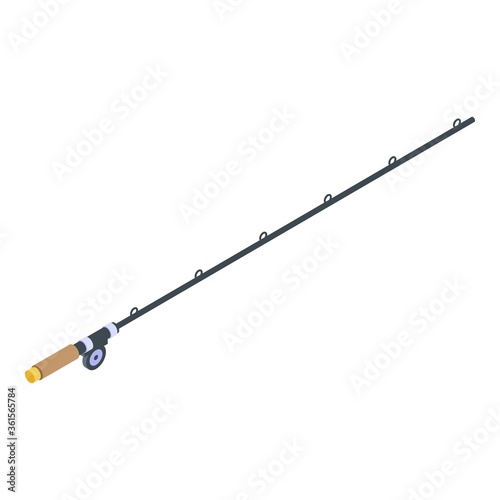 Scandinavian fishing rod icon. Isometric of scandinavian fishing rod vector icon for web design isolated on white background