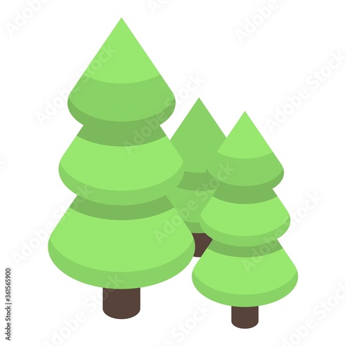 Fir tree forest icon. Isometric of fir tree forest vector icon for web design isolated on white background