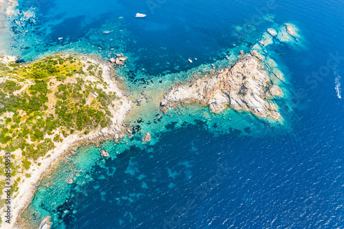 aerial view of the marine coast of Monte Argentario in the Tuscan Maremma