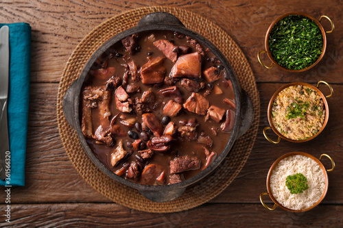 Obraz na płótnie Brazilian Feijoada Food. Top view. w salonie