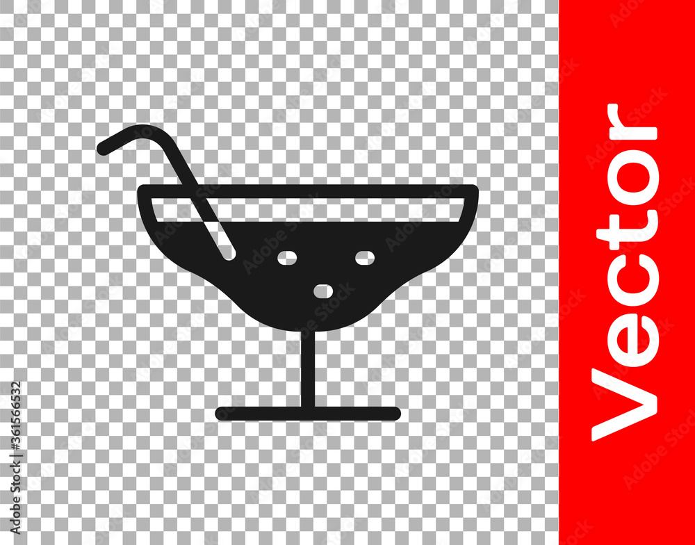 Black Cocktail icon isolated on transparent background. Vector Illustration. Black Cocktail icon isolated on transparent background. Vector Illustration.