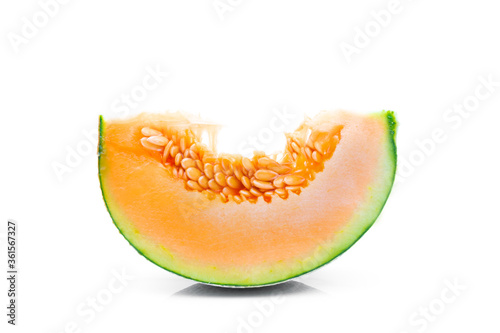 Melon fruit on a white background