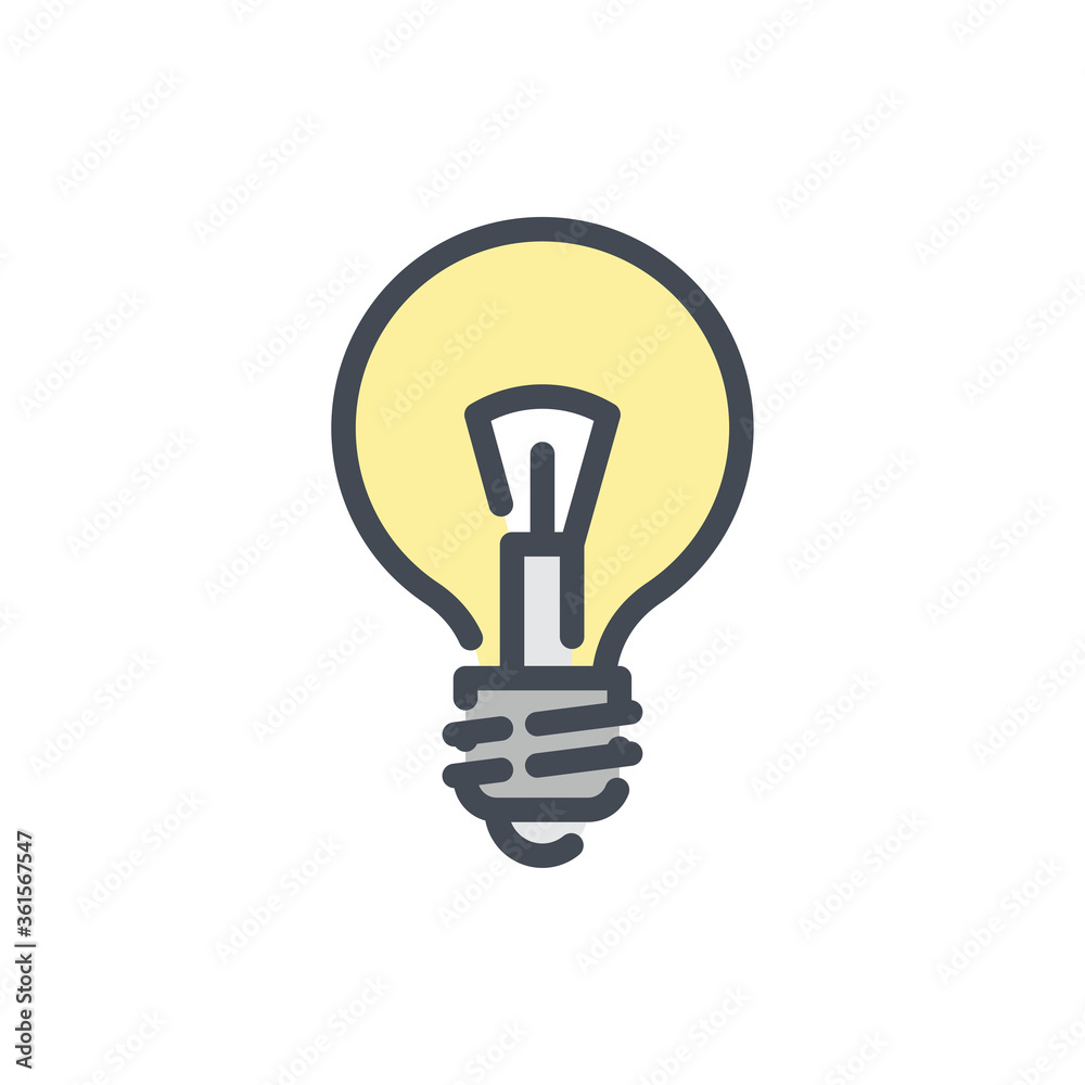 Light Bulb color line icon. Lamp and Lightbulb vector outline colorful sign. Light Bulb color line icon. Lamp and Lightbulb vector outline colorful sign.