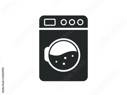 Washing machine icon. mashing machine vector illustration. 