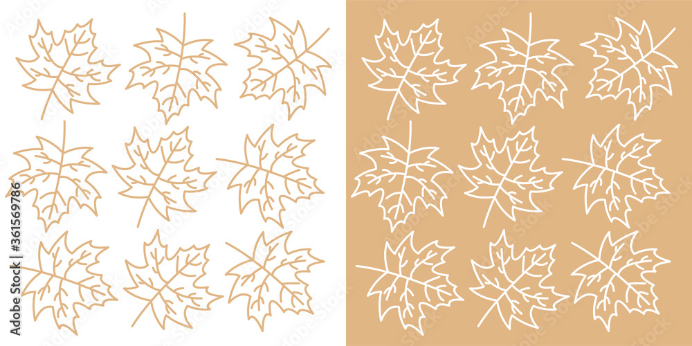 Stylish background with falling autumn leaves. Vector illustration.