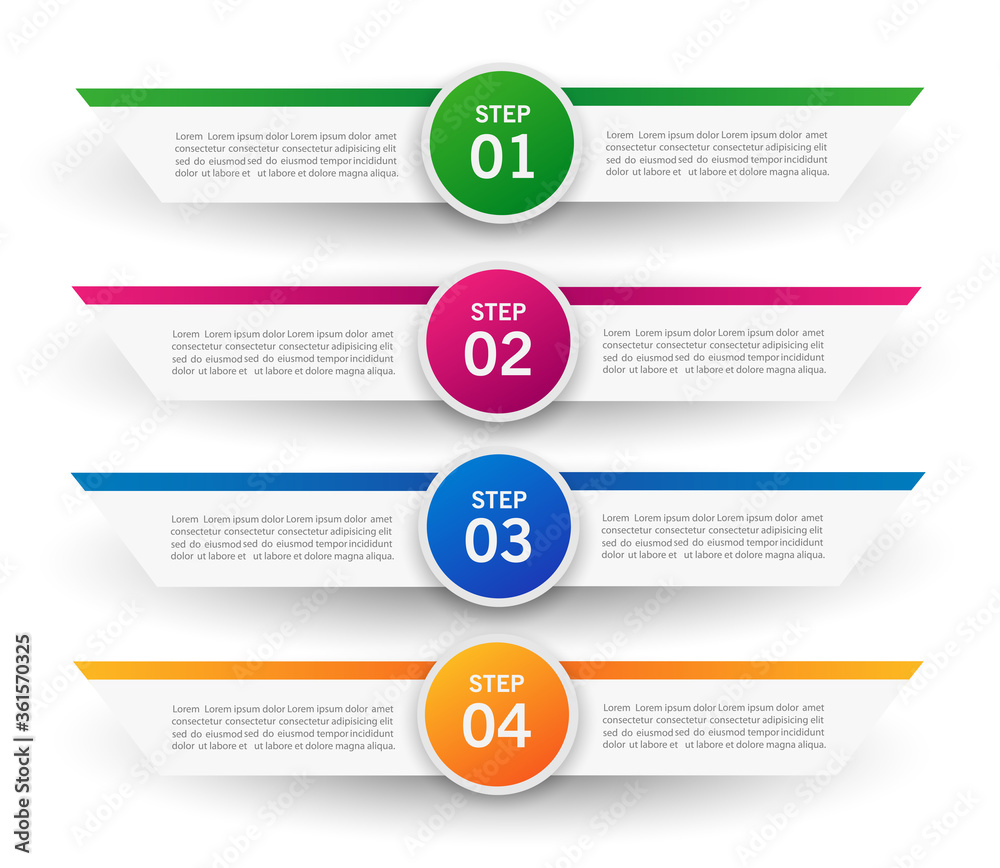 Template vector infographic set with 4 options. Abstract modern design can used for banner diagram workflow timeline and web design layout, presentation templates background Template vector infographic set with 4 options. Abstract modern design can used for banner diagram workflow timeline and web design layout, presentation templates background