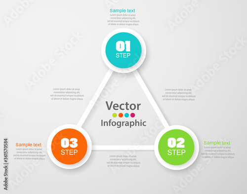 Infographic design template can be used for workflow layout, diagram, number options, web design. Infographic business concept with 3 options, parts, steps or processes.Vector eps 10