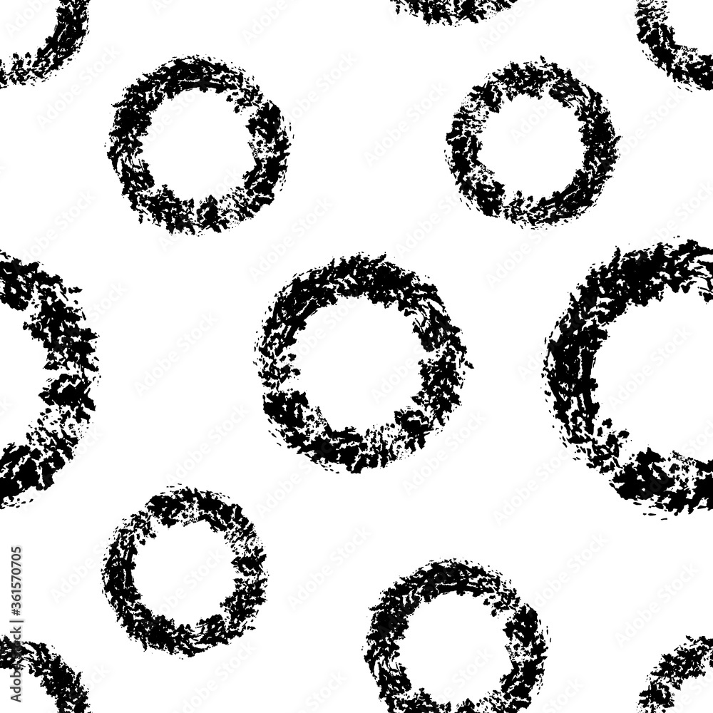 Seamless trendy abstract Memphis circles pattern. Black and white textures, simple design. Vector illustration. Applicable for backgrounds, wrapping paper, textile concepts. Seamless trendy abstract Memphis circles pattern. Black and white textures, simple design. Vector illustration. Applicable for backgrounds, wrapping paper, textile concepts.
