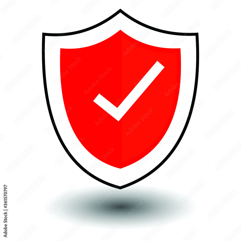 red vector shield with thick mark Icon in trendy flat style isolated on white background. for your web site design, logo, app, UI. Vector illustration, EPS10. red vector shield with thick mark Icon in trendy flat style isolated on white background. for your web site design, logo, app, UI. Vector illustration, EPS10.