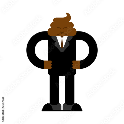 Shit boss. Shitty businessman. cartoon vector illustration