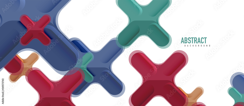 Glossy multicolored plastic style cross composition, x shape design, techno geometric modern abstract background. Trendy abstract layout template Glossy multicolored plastic style cross composition, x shape design, techno geometric modern abstract background. Trendy abstract layout template
