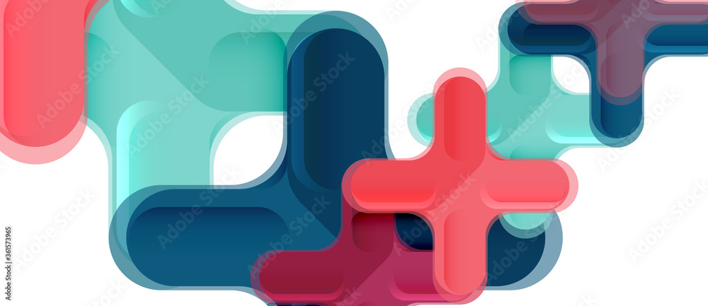 Glossy multicolored plastic style cross composition, x shape design, techno geometric modern abstract background. Trendy abstract layout template Glossy multicolored plastic style cross composition, x shape design, techno geometric modern abstract background. Trendy abstract layout template