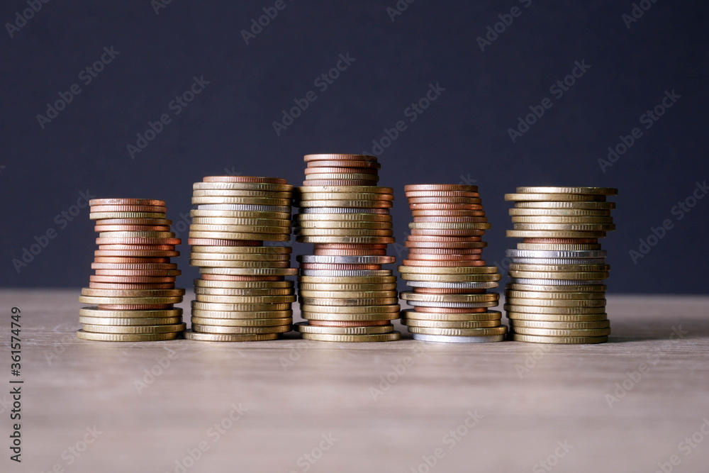 coin stack on black background coin stack on black background