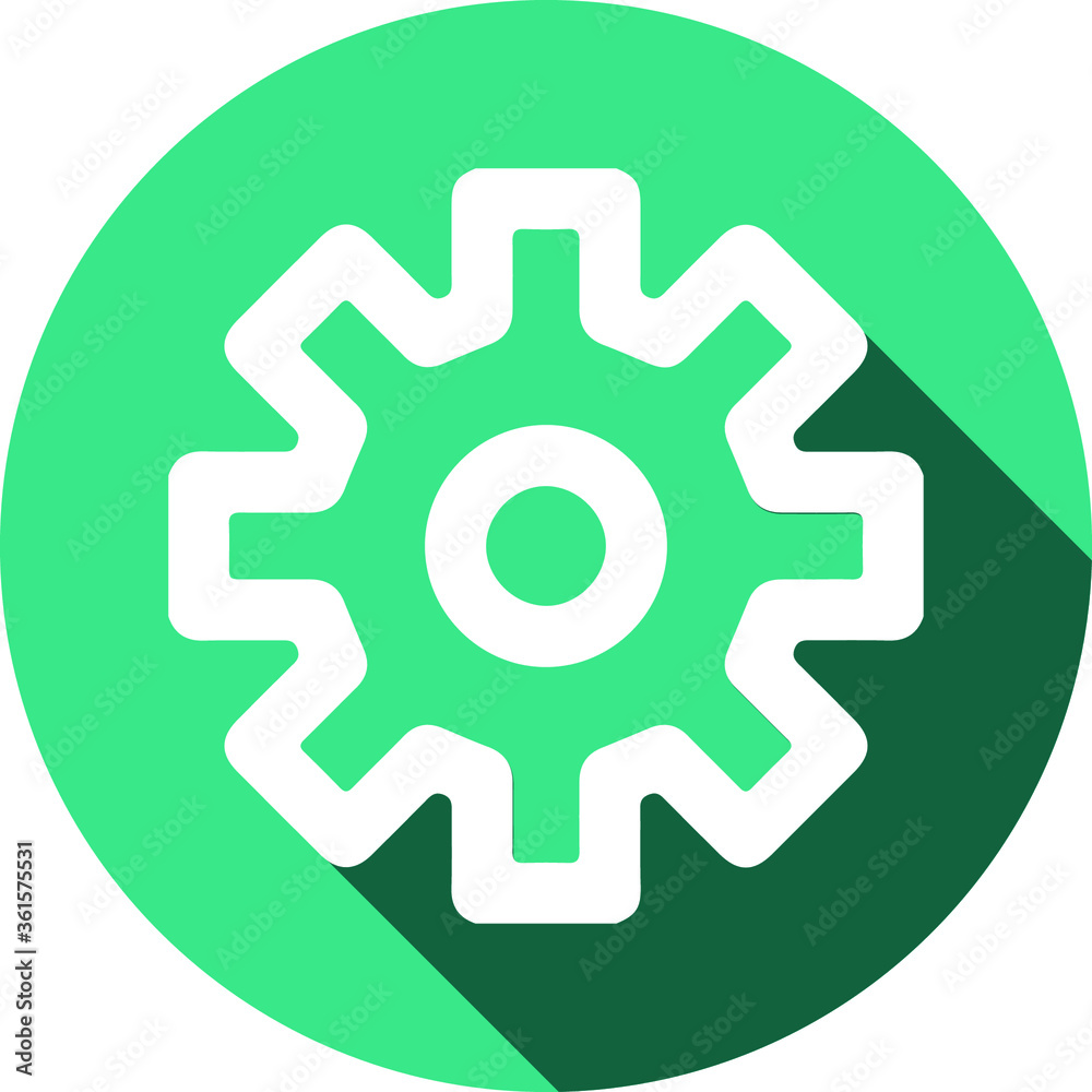 gear icon vector illustration long shadow gear icon vector illustration long shadow