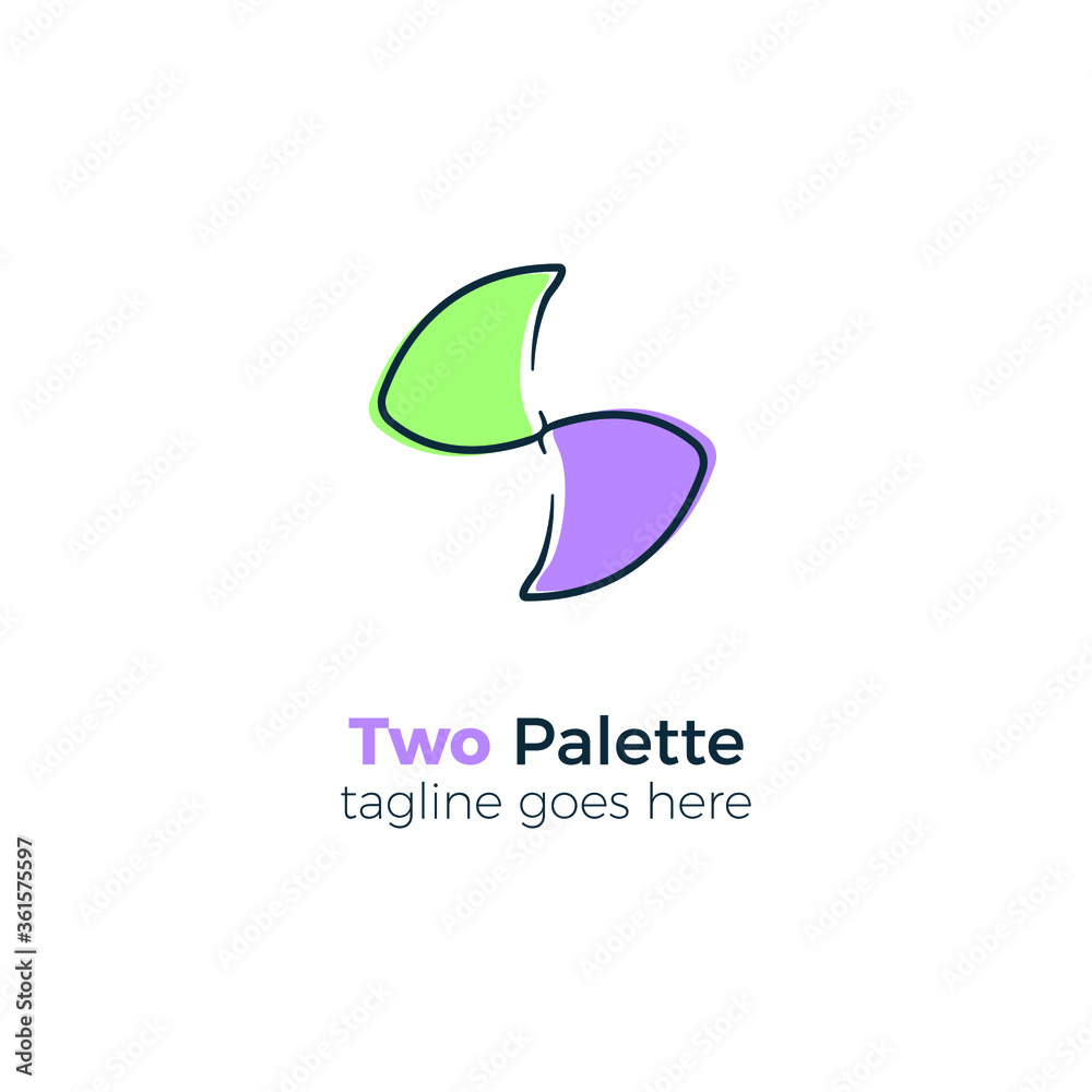 logo design vector illustration two palette logo design vector illustration two palette