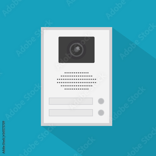 golden video intercom icon- vector illustration