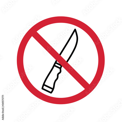 no sharp object, knife icon- vector illustration