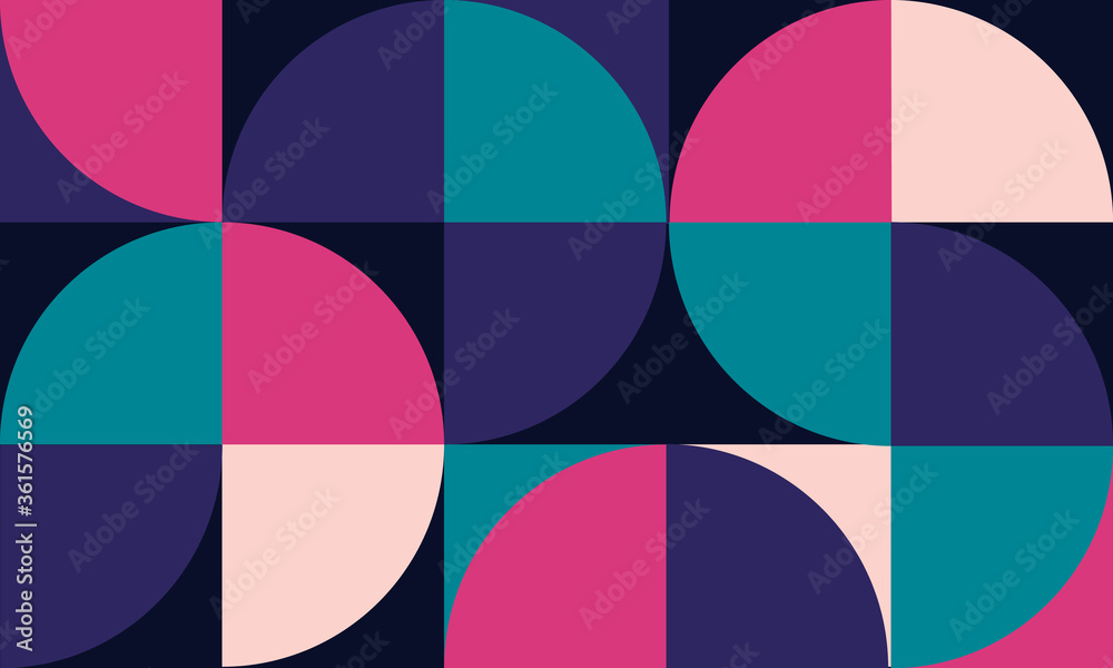 Vector geometric minimalistic artwork poster with simple geometrical shapes