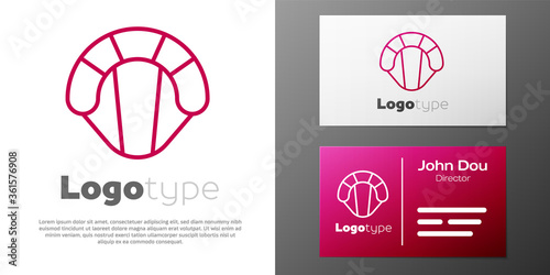 Logotype line Parachute icon isolated on white background. Extreme sport. Sport equipment. Logo design template element. Vector Illustration.