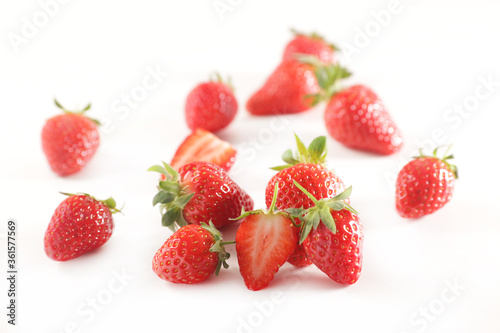 fresh strawberries isolated on white background