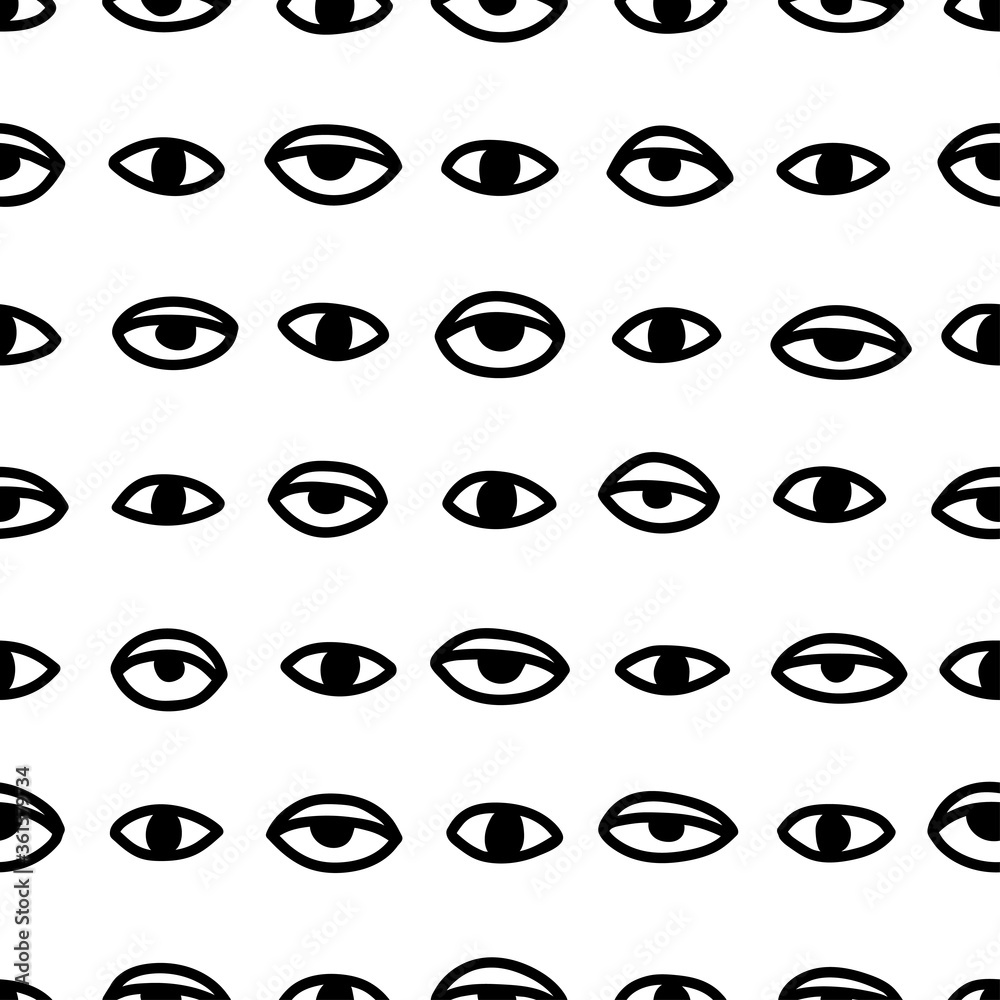 Seamless pattern with hand drawn eye, vector illustration Seamless pattern with hand drawn eye, vector illustration
