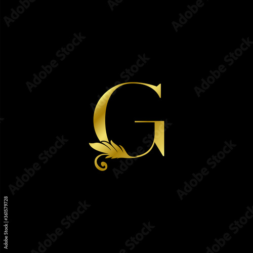 Golden G Letter Initial Nature Tropical Leaf logo Icon