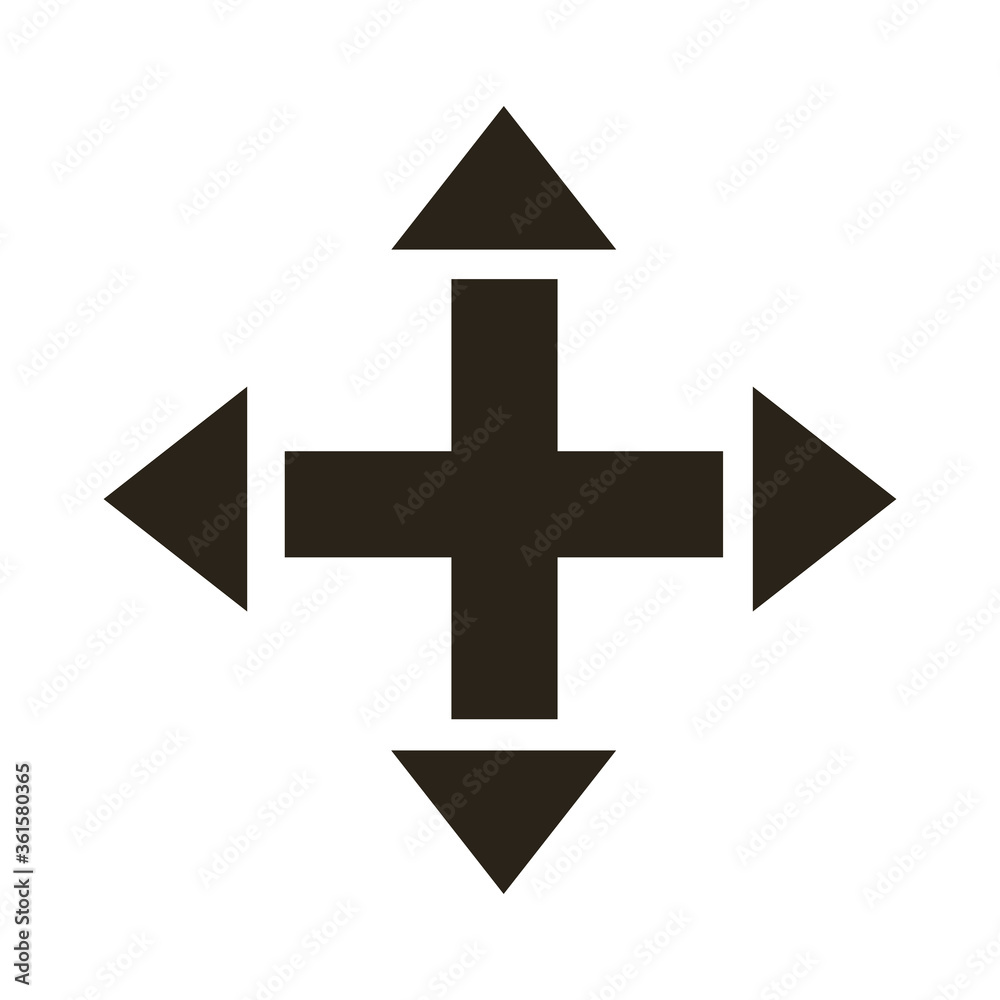 multidirectional arrows silhouette style icon multidirectional arrows silhouette style icon