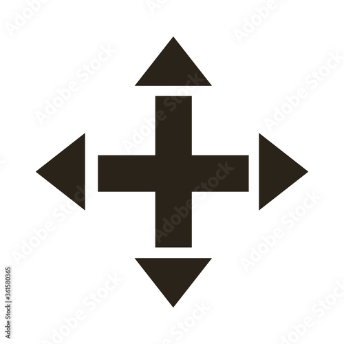 multidirectional arrows silhouette style icon