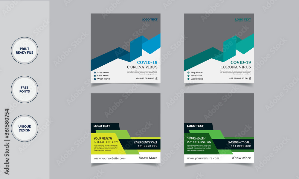 Medical Social Media Banners Template Modern and Creative Post Design Template. Medical Social Media Banners Template Modern and Creative Post Design Template.