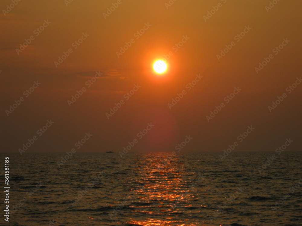 beach sun set ocean