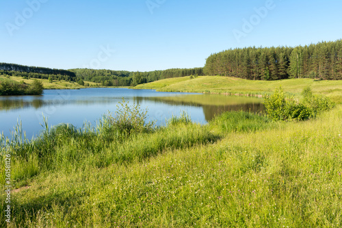 view of the reservoir on the Serezha river in the Nizhny Novgorod region
