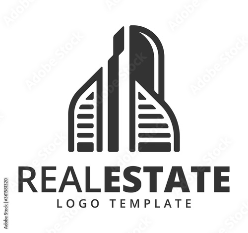 Commercial / industrial real estate logo template in vector format.