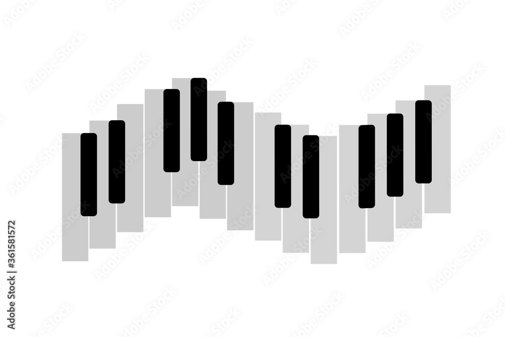 Piano keyboard vector icon illustration isolated on white. Piano keyboard vector icon illustration isolated on white.