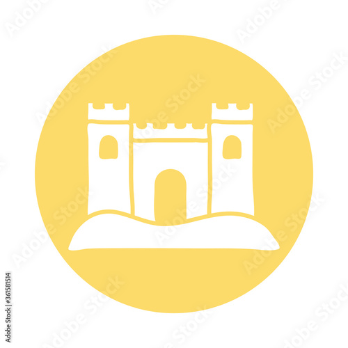 sand castle block style icon