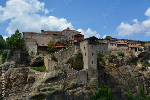 Great Meteoron Monastery, Greece, summer 2019. Great Meteora Monastery the best known of Meteora. The monasteries are on gigantic rocks. Greece's famous tourist destination with picturesque landscapes