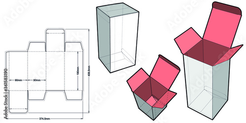Simple Packaging (Internal measurement 90x90x190cm) and Die-cut Pattern.