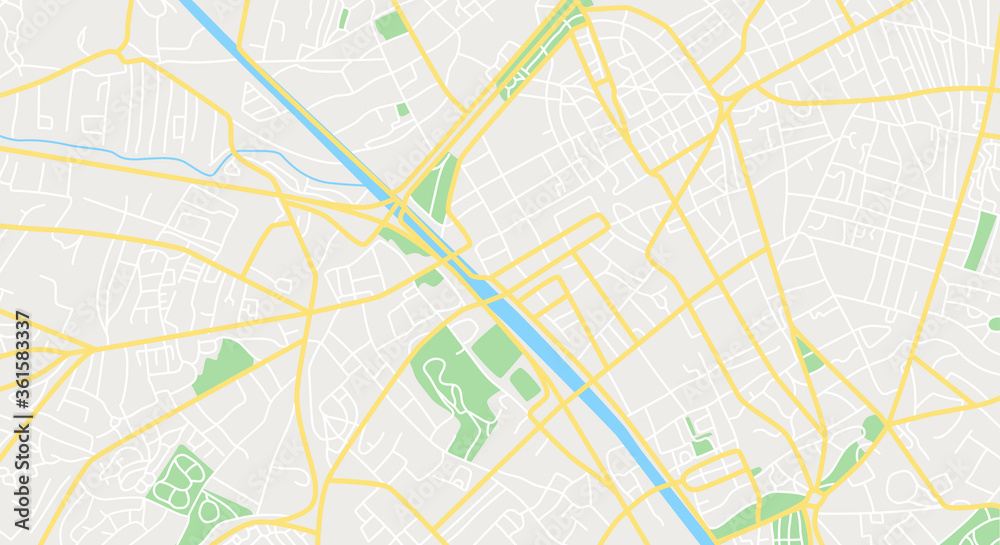 Fototapeta premium Map of the city center. Vector Illustration.