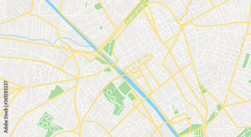 Map of the city center. Vector Illustration.