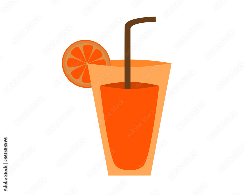 Glass of orange juice isolated on white background. icon vector illustration. Healthy drinks concept. Glass of orange juice isolated on white background. icon vector illustration. Healthy drinks concept.