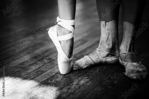 ballet feet in black and white